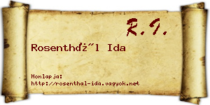Rosenthál Ida névjegykártya